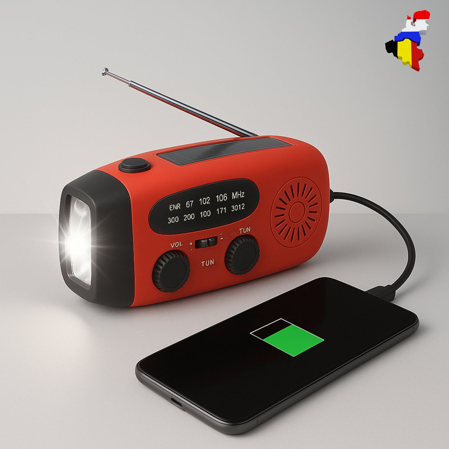Power Lite™ | 3-in-1 Noodradio, Zaklamp & Powerbank
